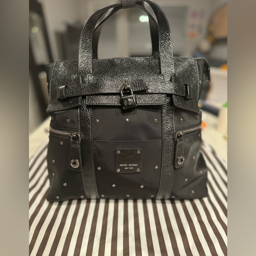 Henri Bendel Large Jetsetter Backpack Crossbody Studded - Picture 3 of 17